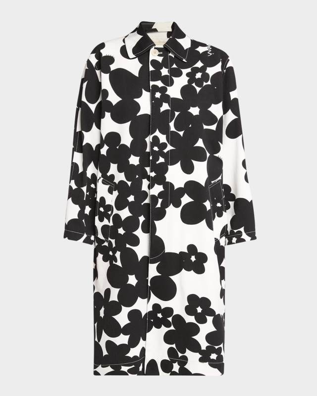 Printed Straight Duster Coat